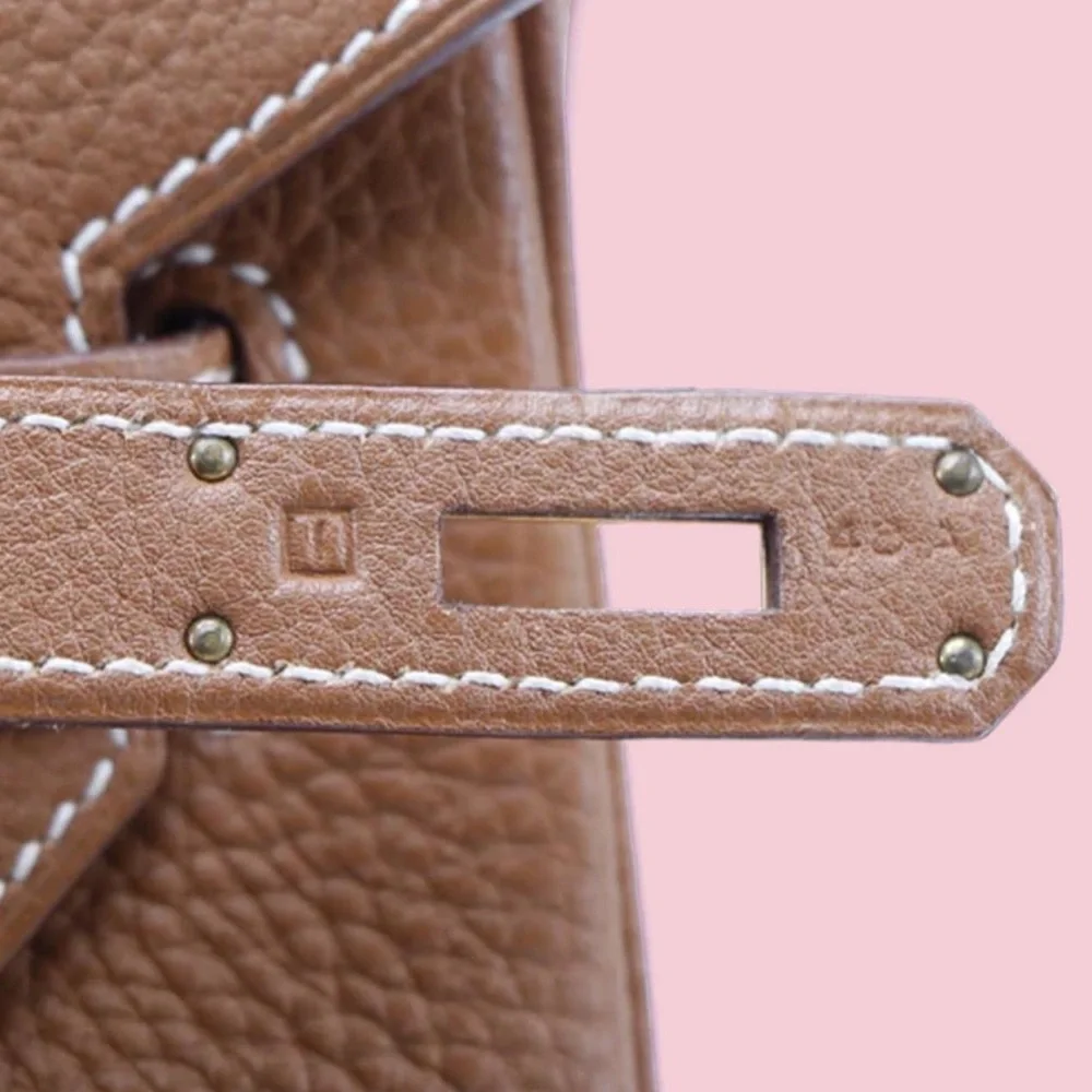 Hermes Birkin 35 Gold Togo Brown Leather Bag